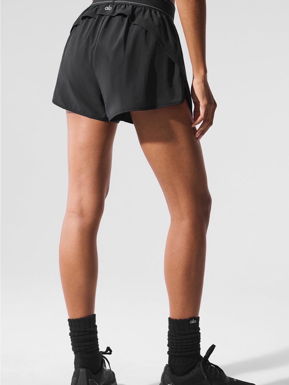 Alo Yoga Black Match Point Shorts - Picture 2 of 5